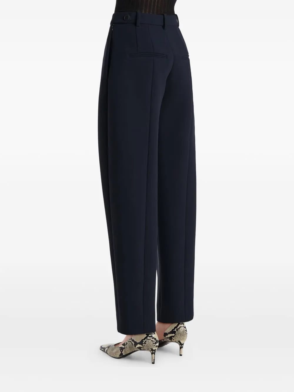 button-detail pleated trousers