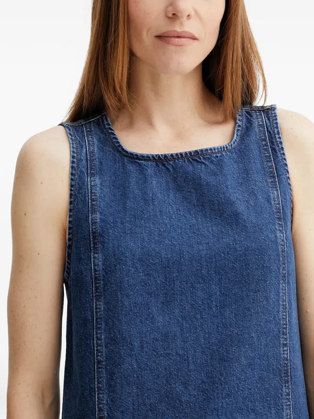 square-neck panelled mini dress