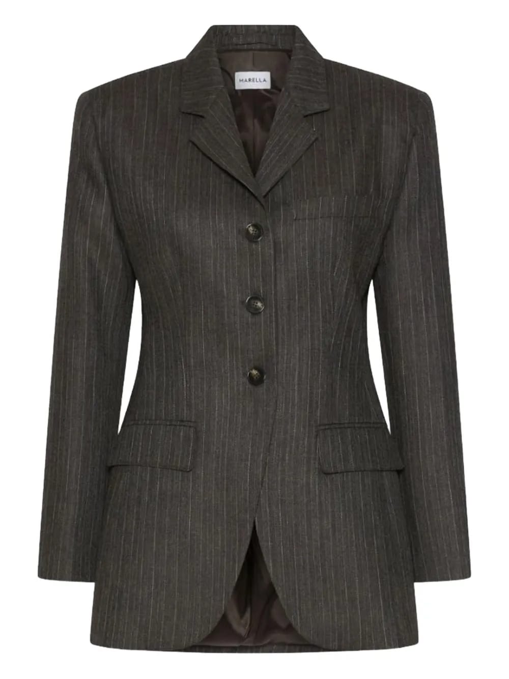 pinstripe buttoned blazer