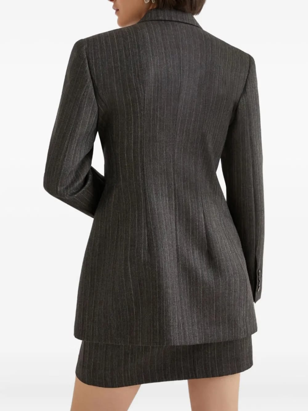 pinstripe buttoned blazer