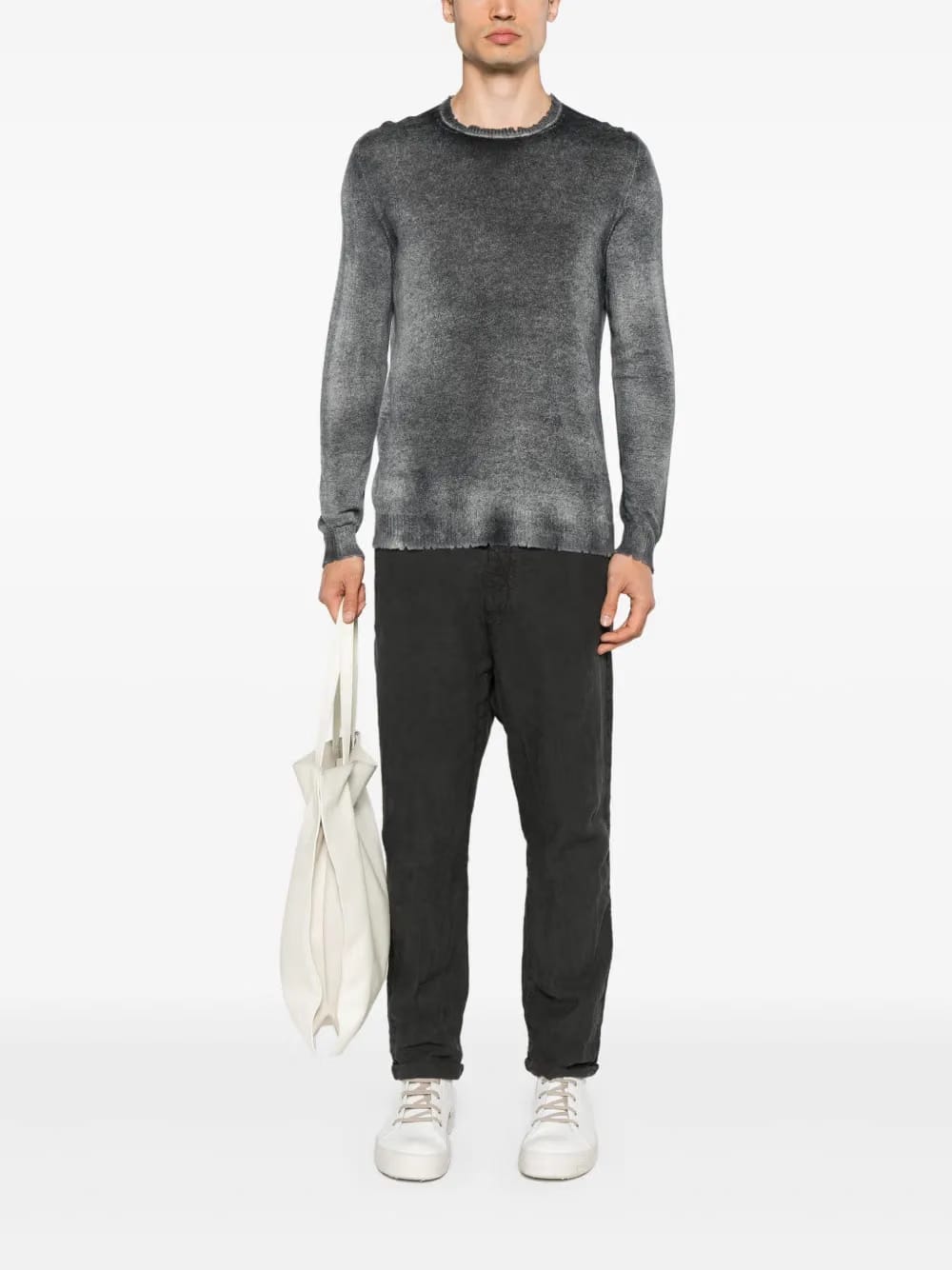 mid-rise drop-crotch trousers
