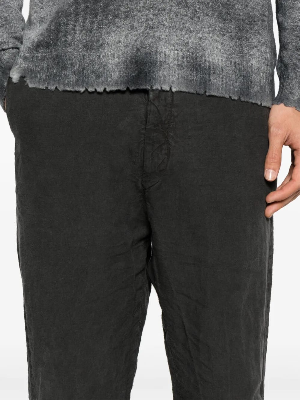 mid-rise drop-crotch trousers