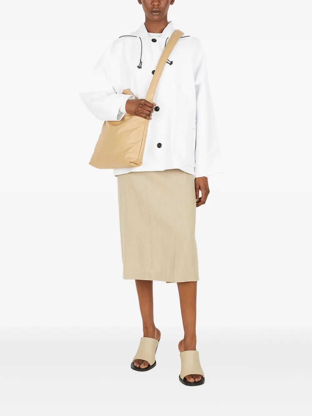 Sailor hooded button raincoat