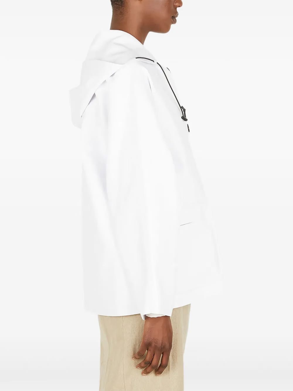 Sailor hooded button raincoat