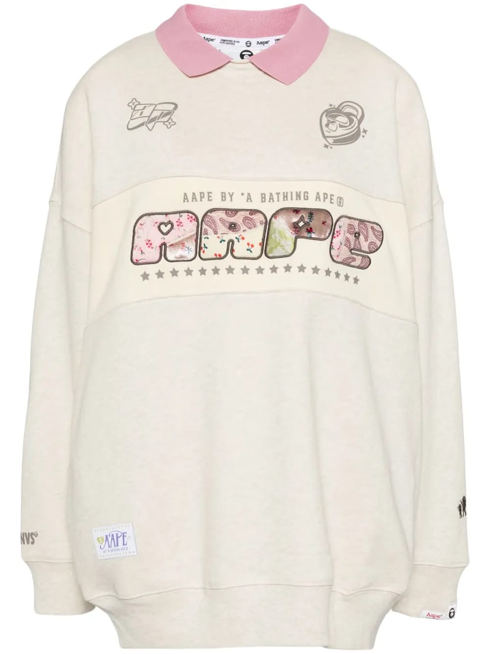 logo-embellished polo sweatshirt