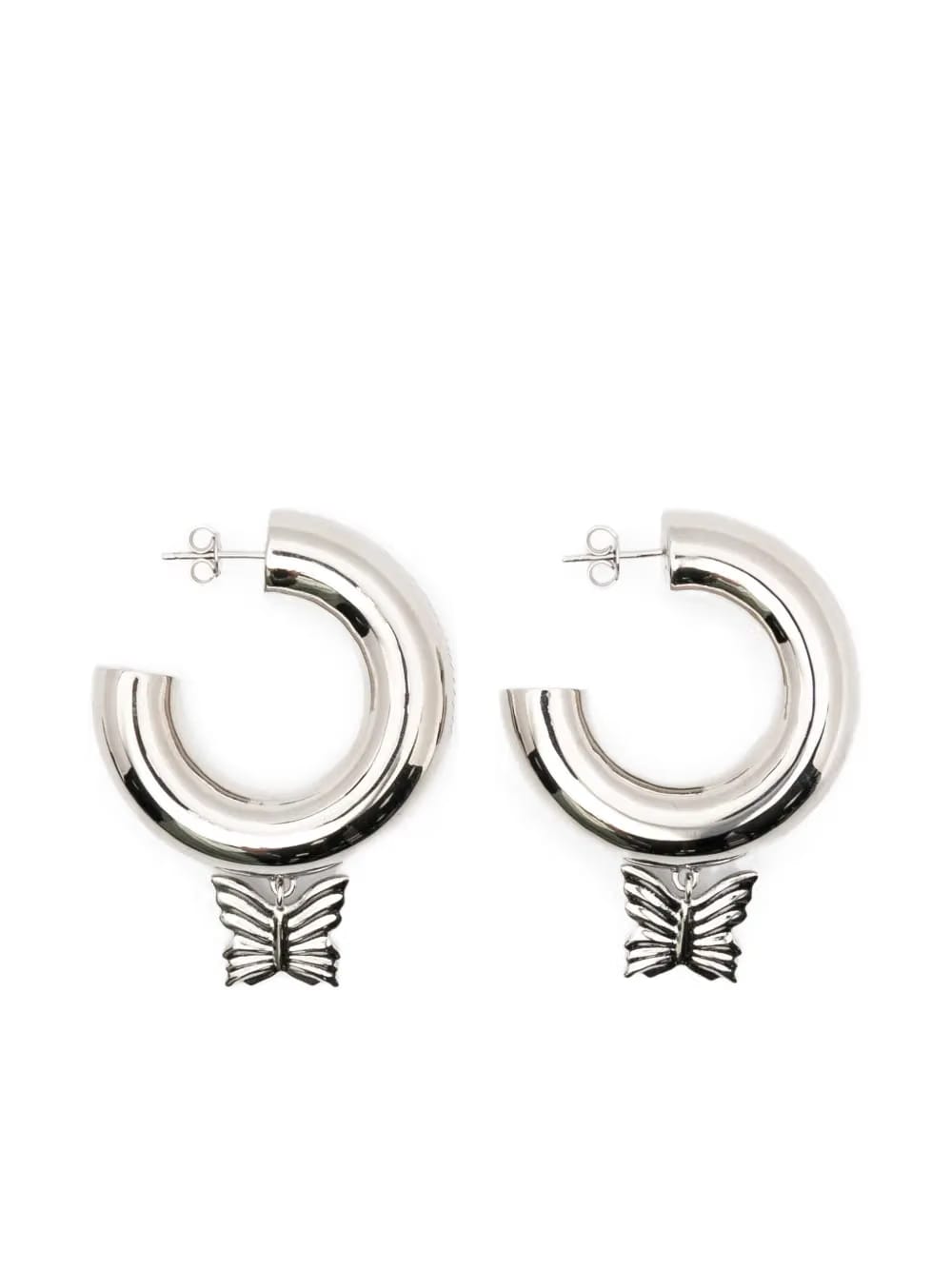 butterfly charm hoop earrings
