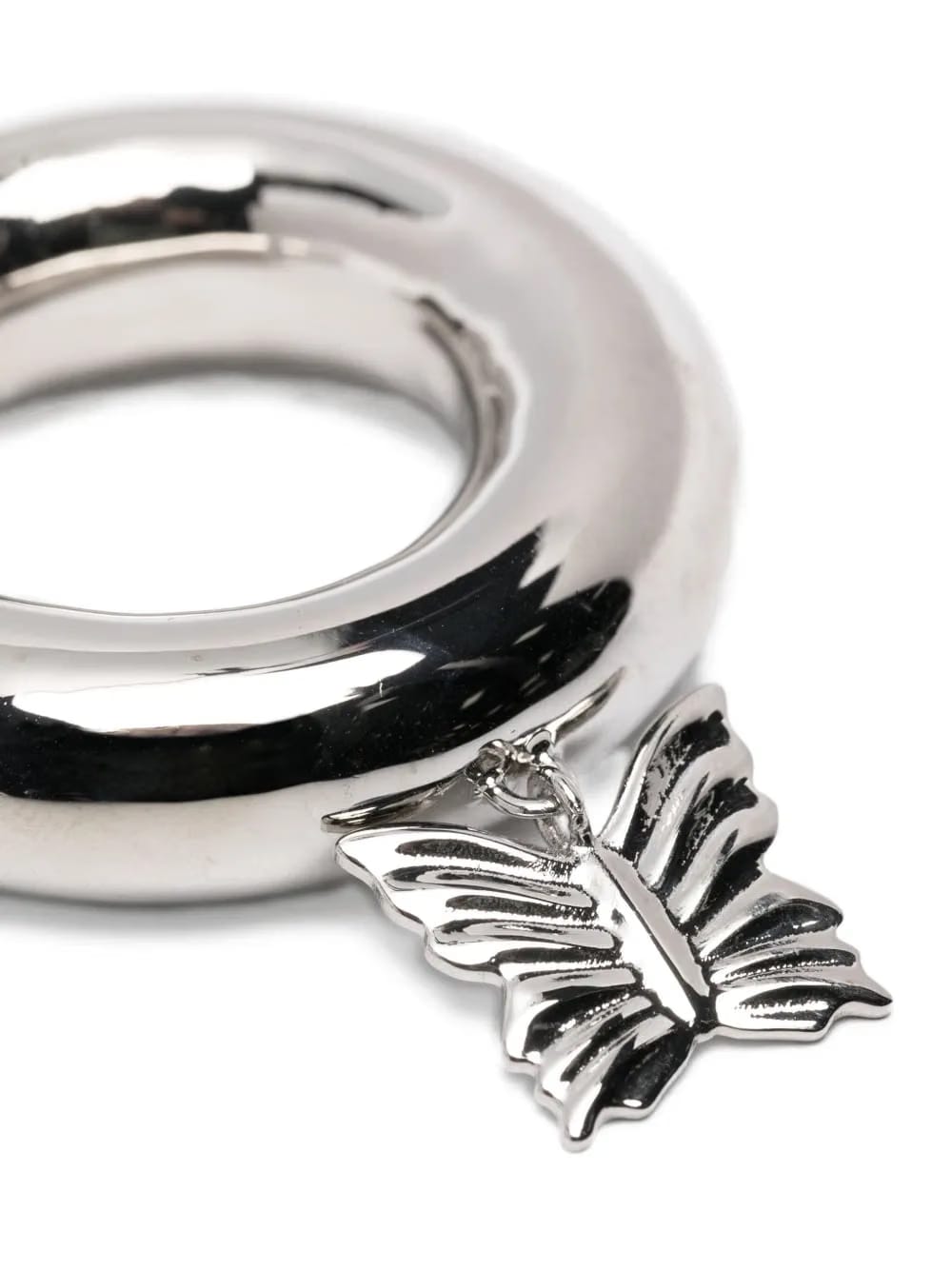 butterfly charm hoop earrings