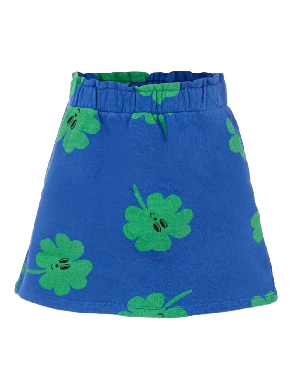 clover-print elastic-waist skirt