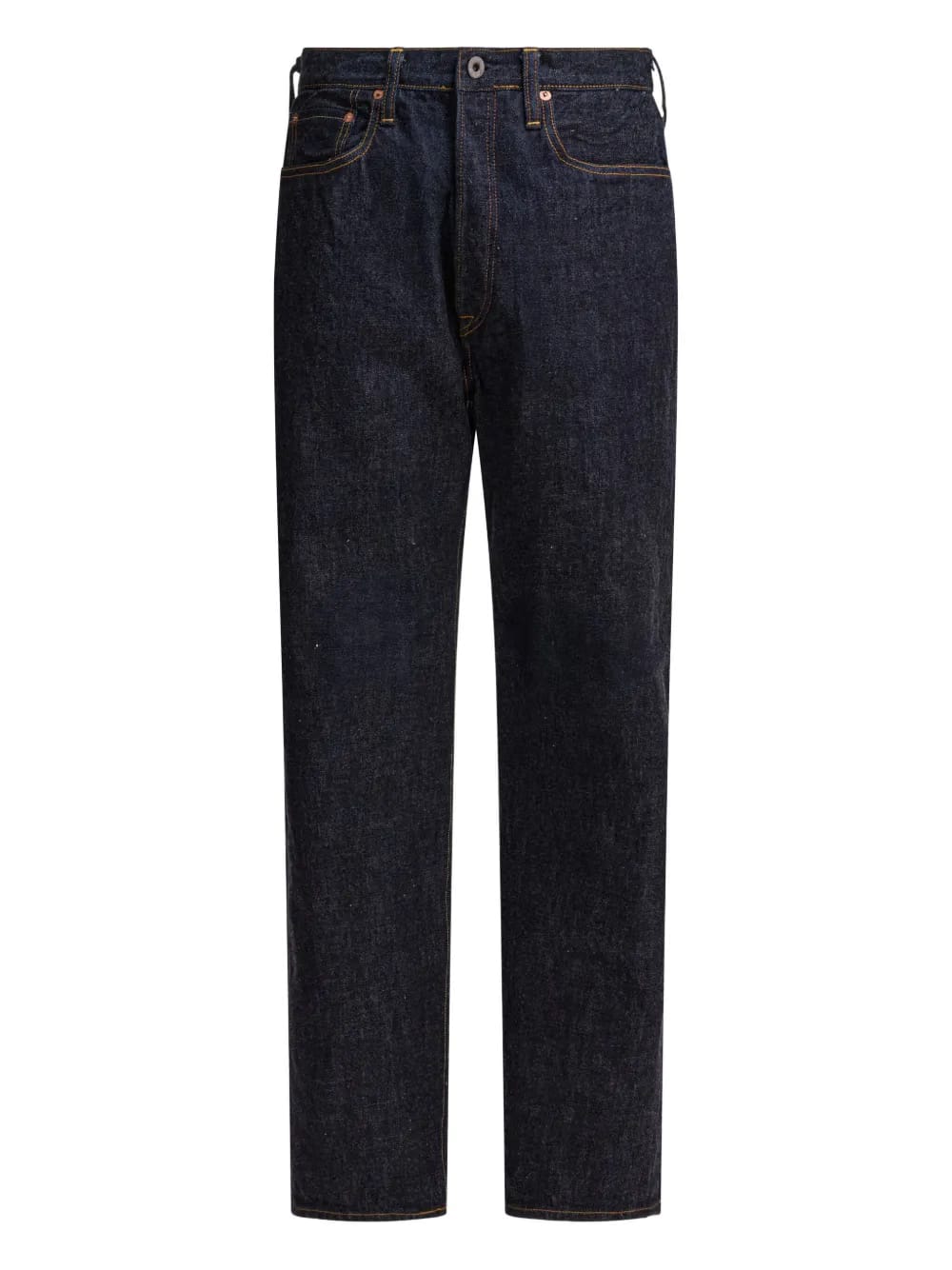 contrast-stitch cotton jeans
