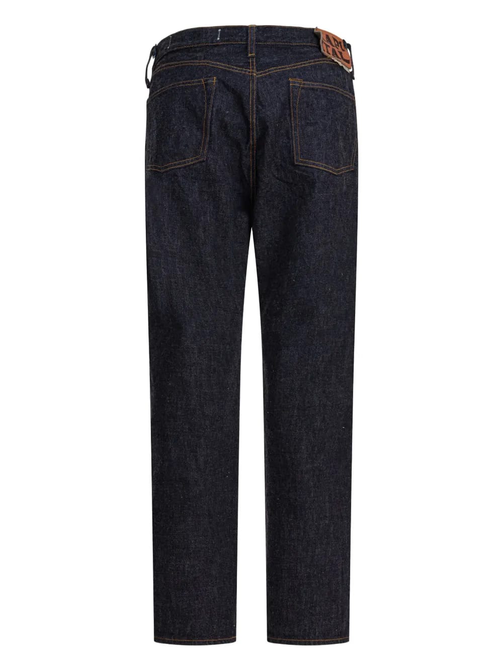 contrast-stitch cotton jeans