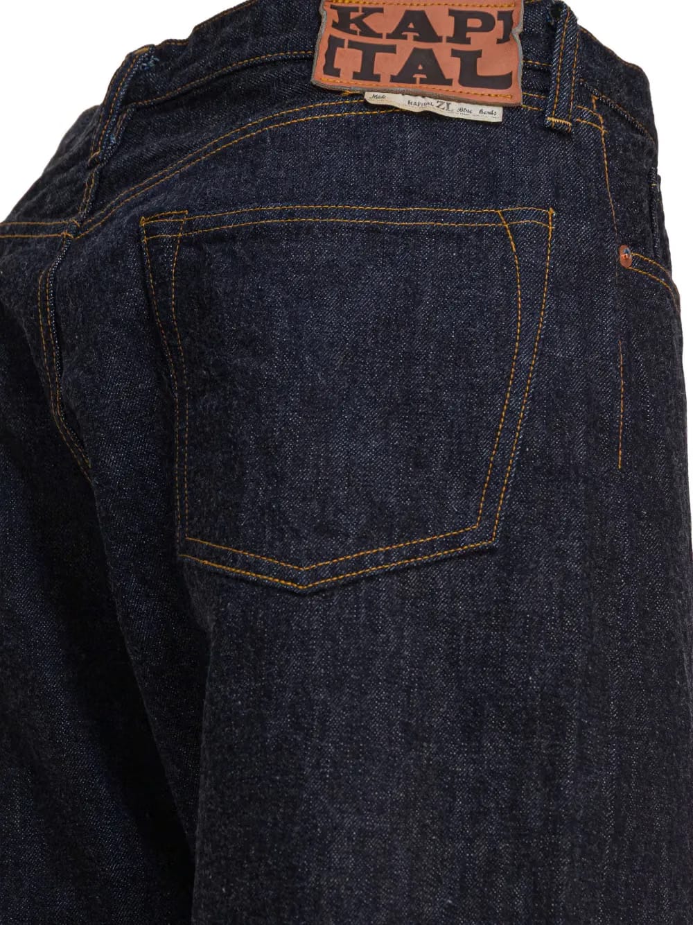 contrast-stitch cotton jeans
