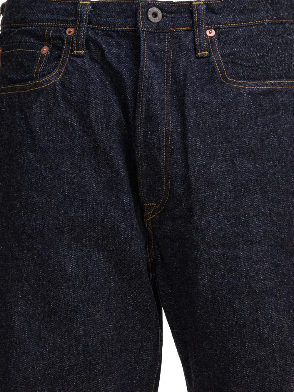 contrast-stitch cotton jeans