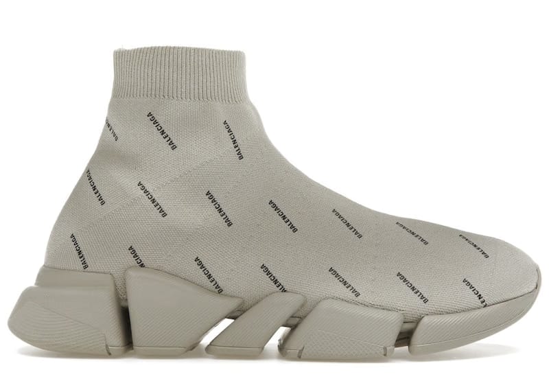 Balenciaga Speed Trainer 2.0 All Over Logo Beige