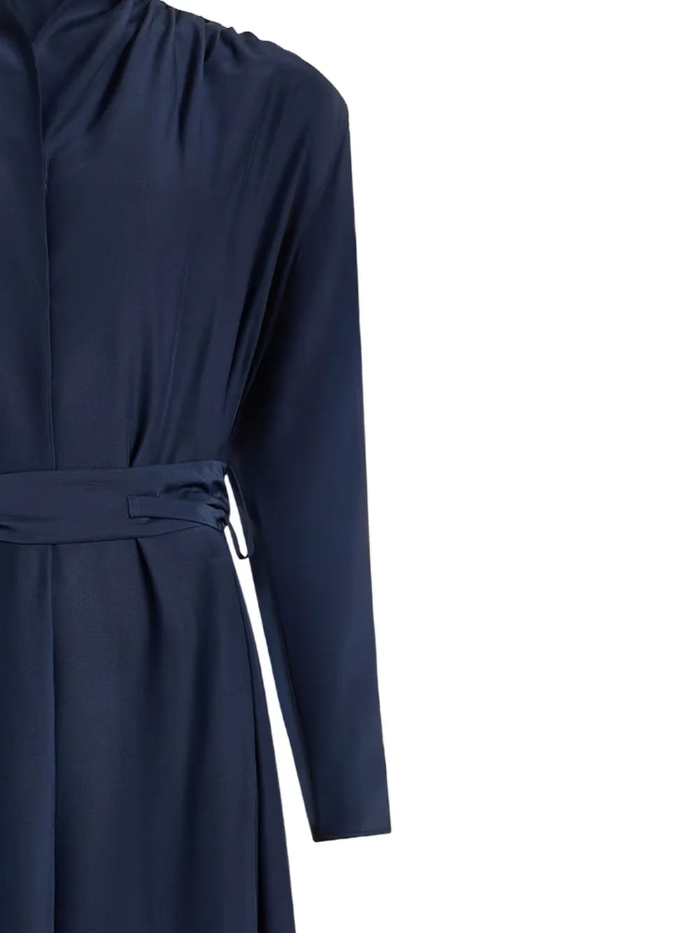 Maria drape collar silk maxi dress