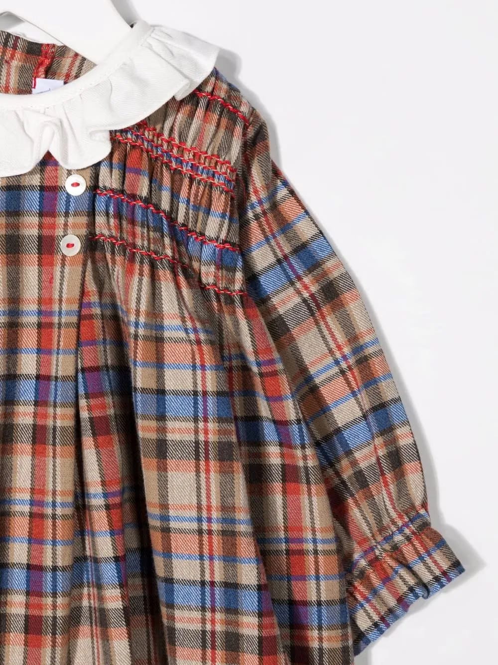 tartan-print cotton romper