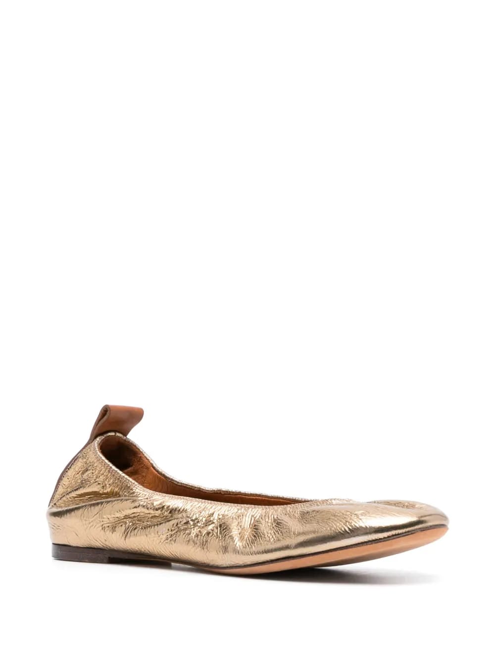 metallic leather ballerina shoes