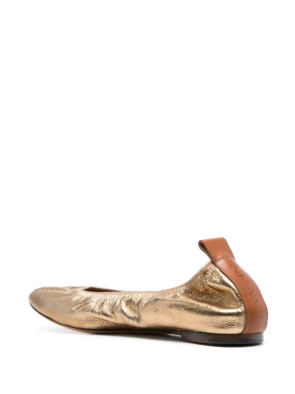 metallic leather ballerina shoes