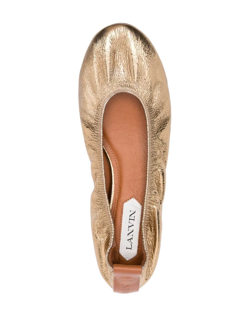 metallic leather ballerina shoes