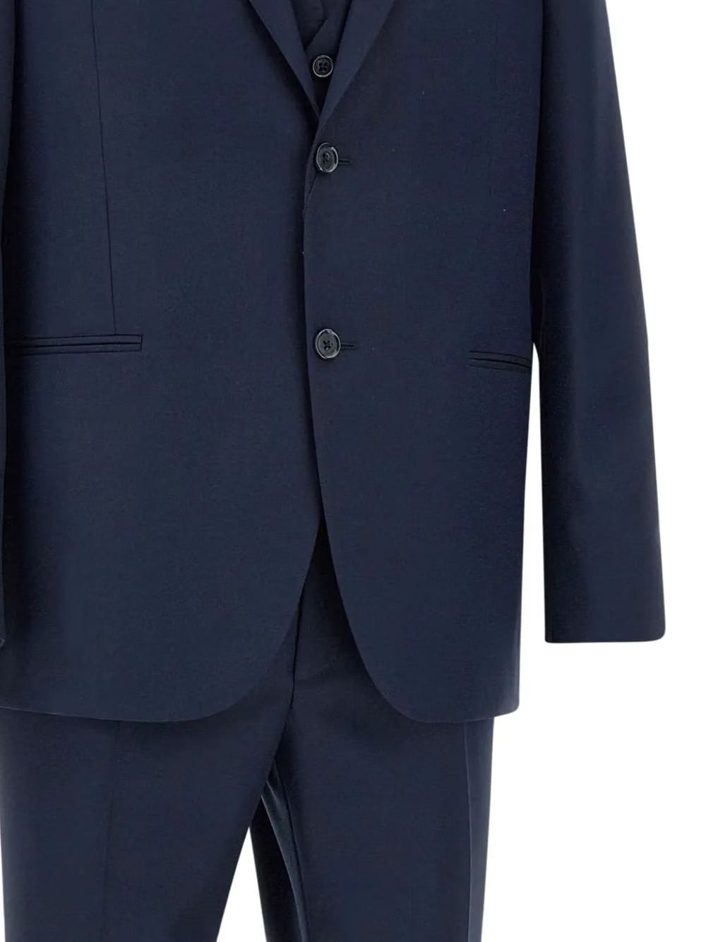 peak lapel three-piece suit