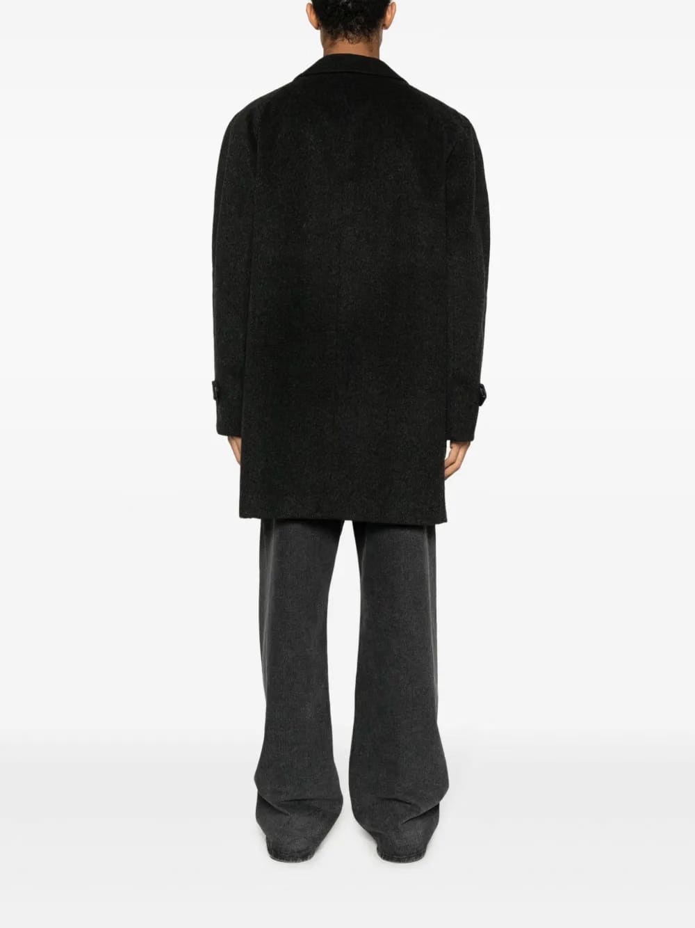 1990s cut-away collar multi-pocket coat