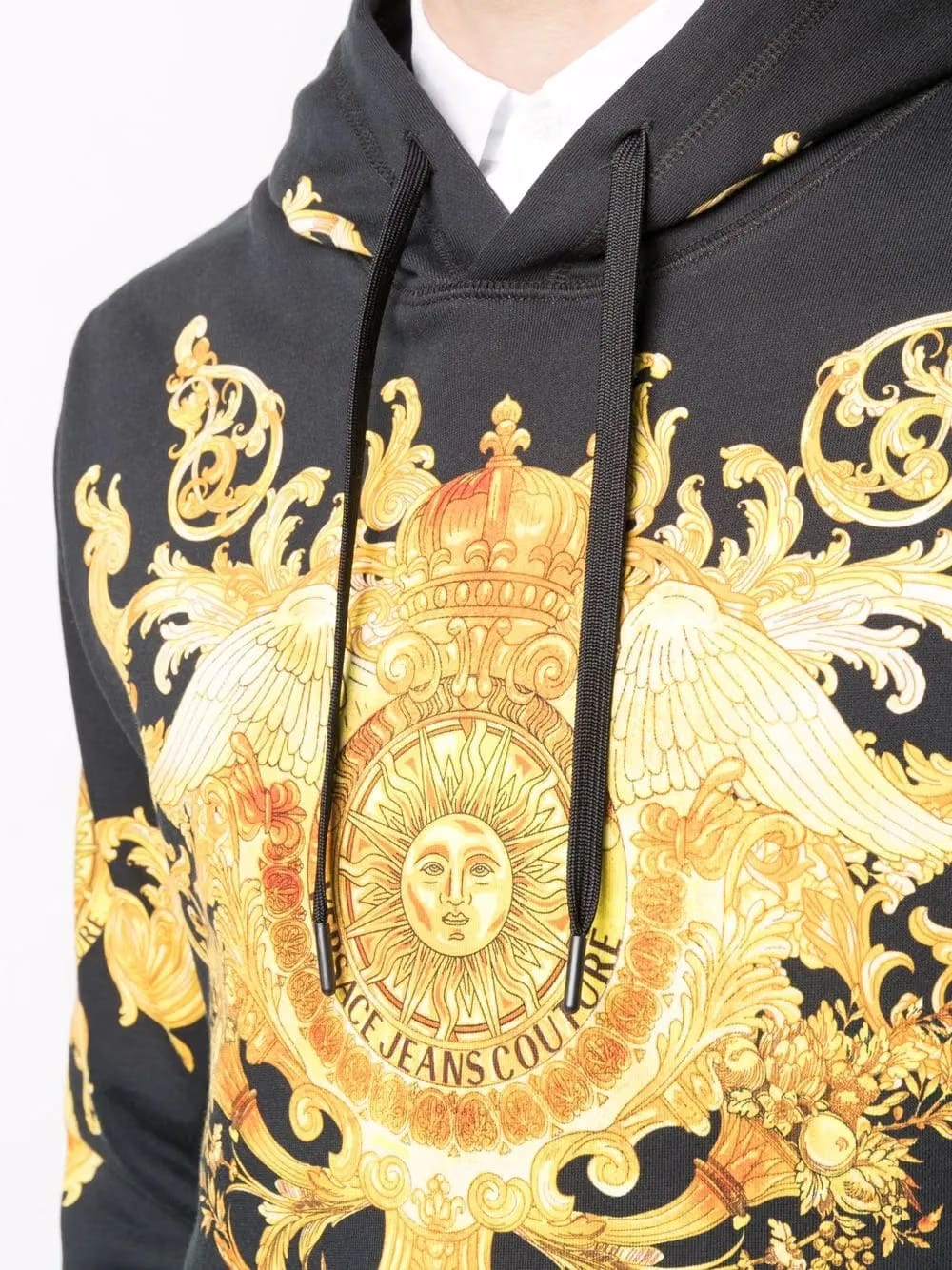 baroque-print cotton Hoodie
