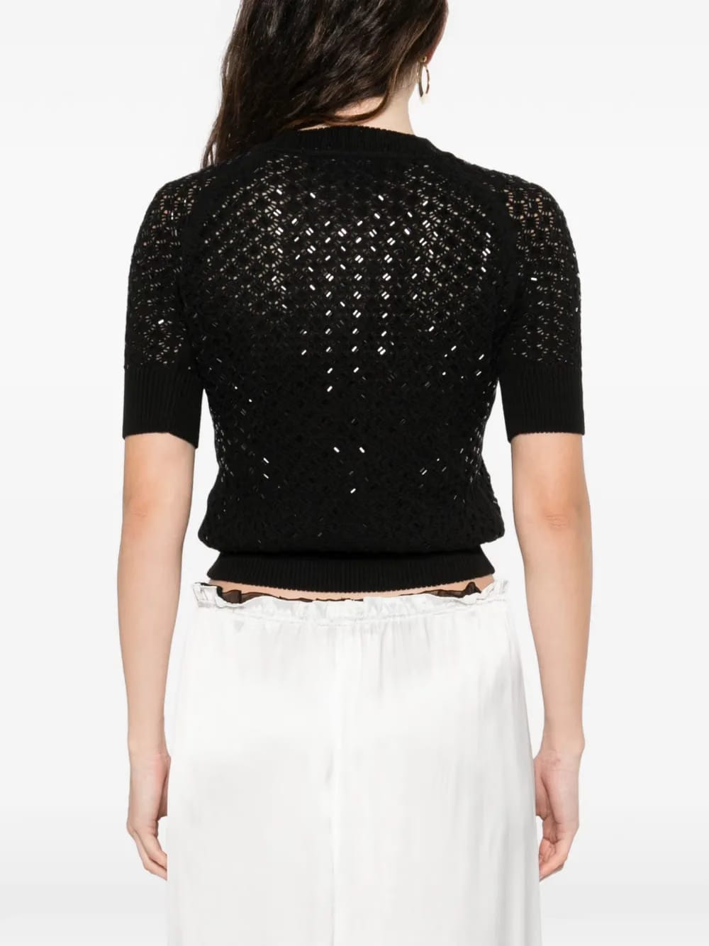 embellished short-sleeve knitted T-Shirt