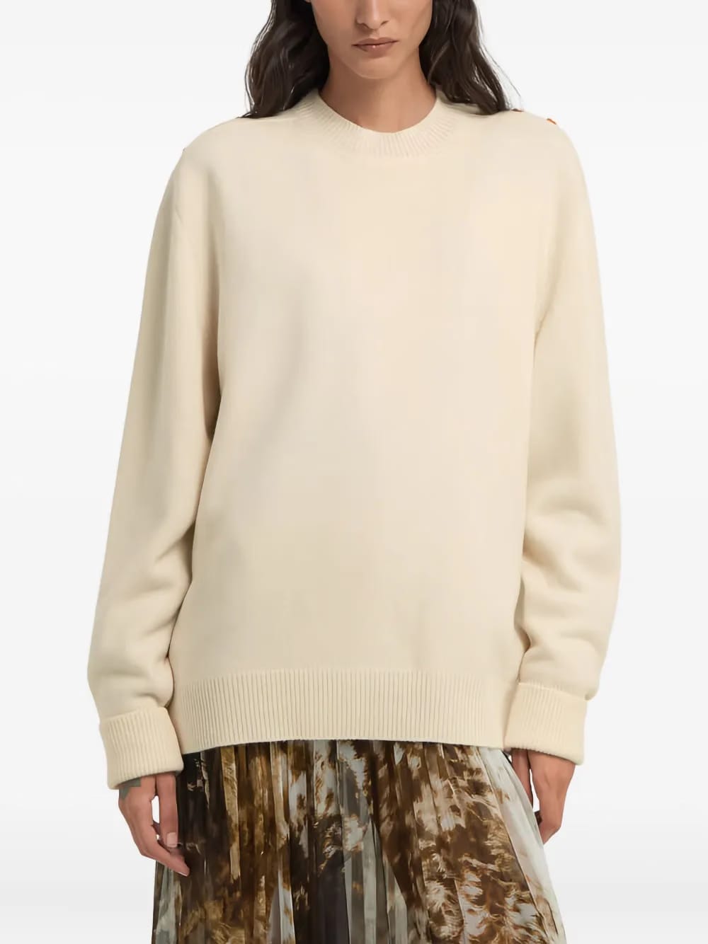 button-embellished wool sweater