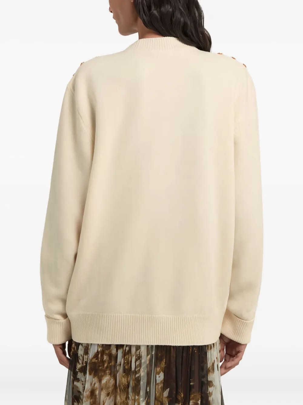 button-embellished wool sweater