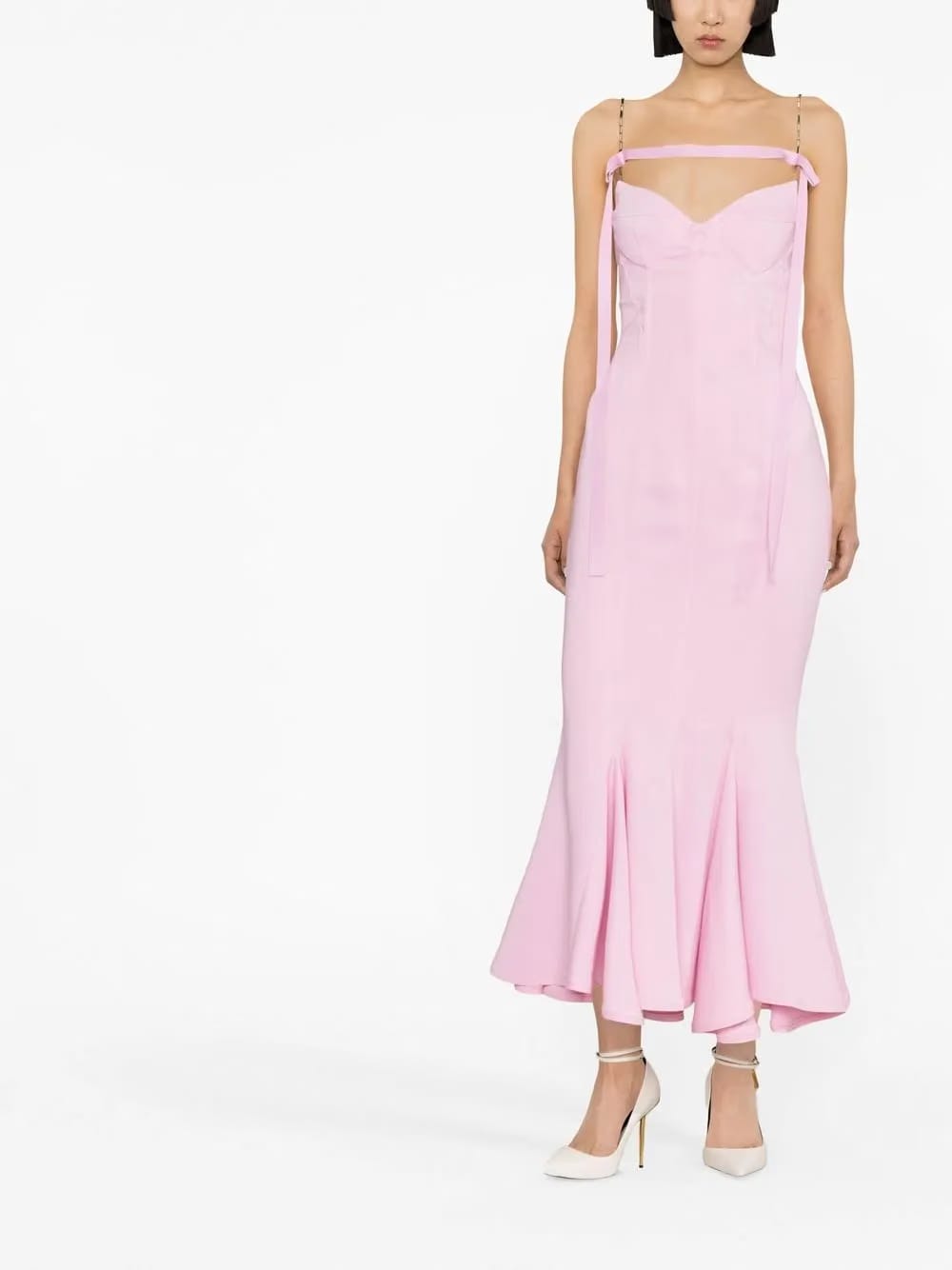 cut-out detail fishtail-hem dress
