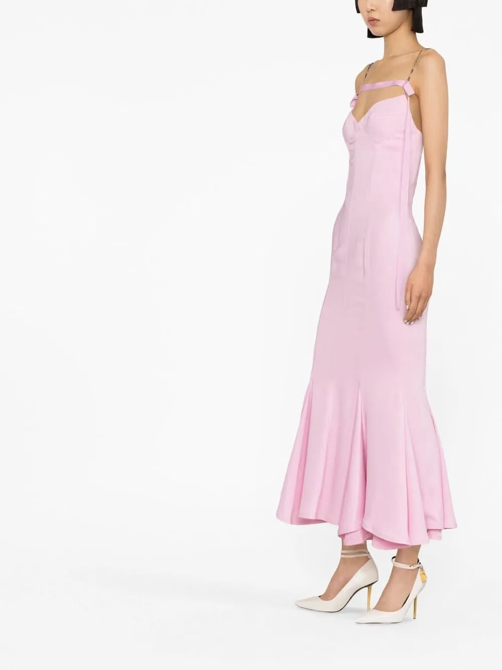 cut-out detail fishtail-hem dress