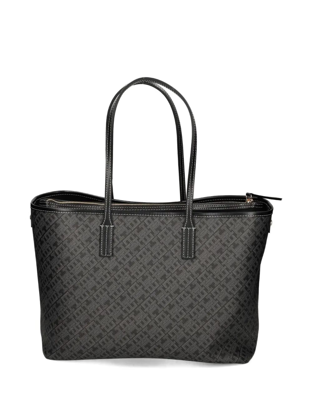 monogram-pattern zip tote bag