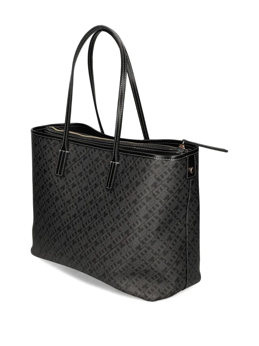monogram-pattern zip tote bag