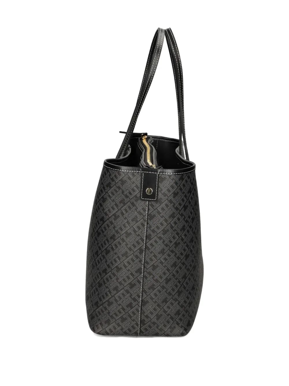 monogram-pattern zip tote bag