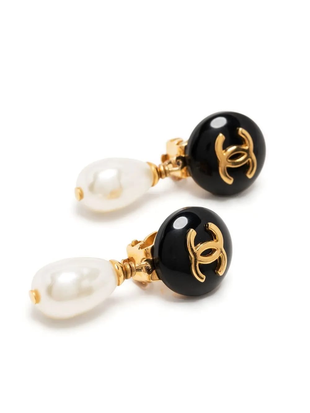 1997 CC pearl-embellished clip-on earrings