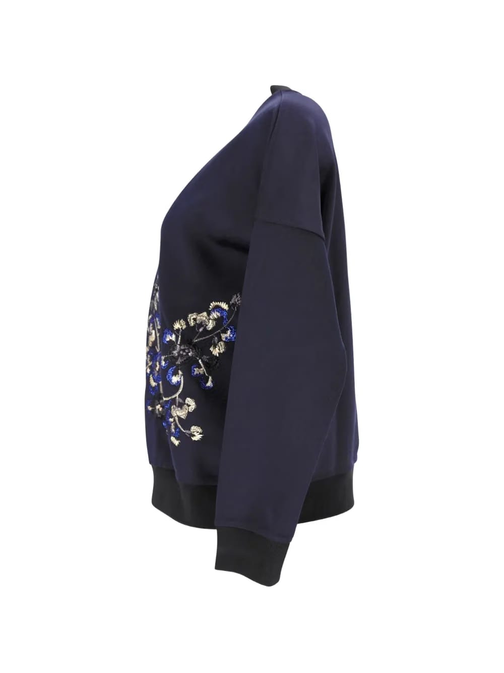 floral-embroidered sweatshirt