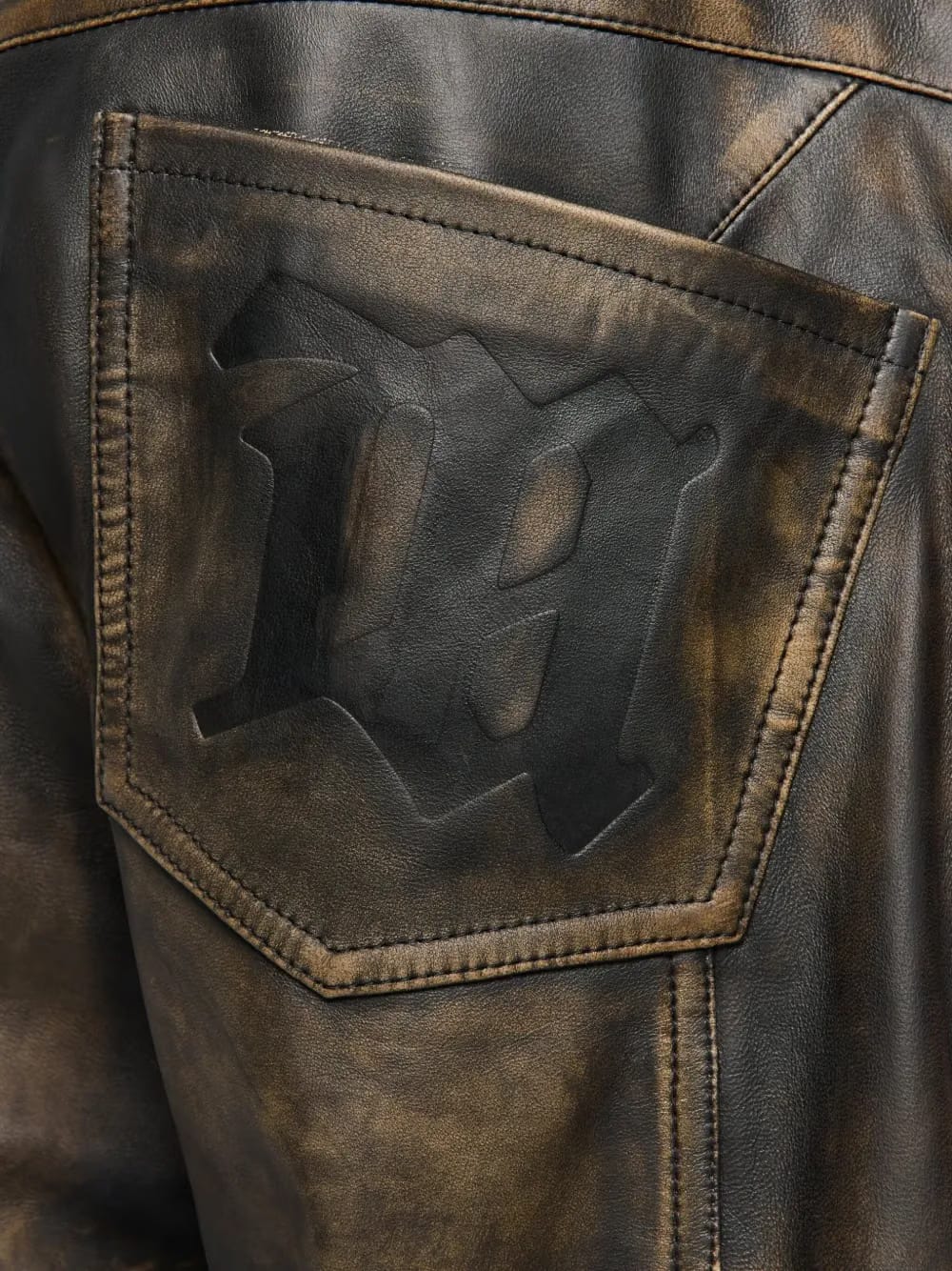leather moto cargo trousers