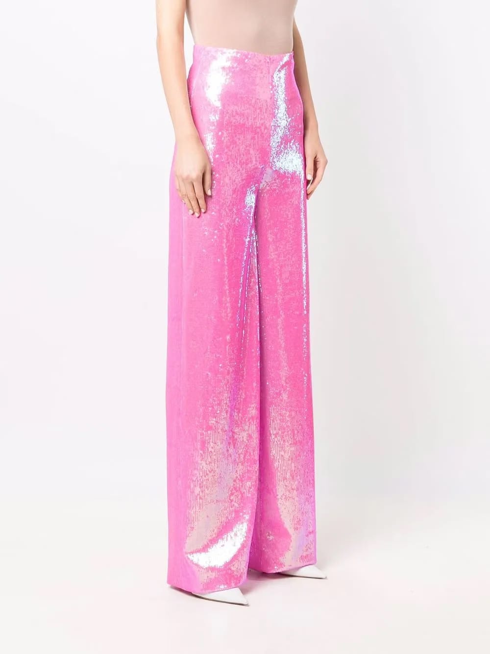 wide-leg embellished trousers