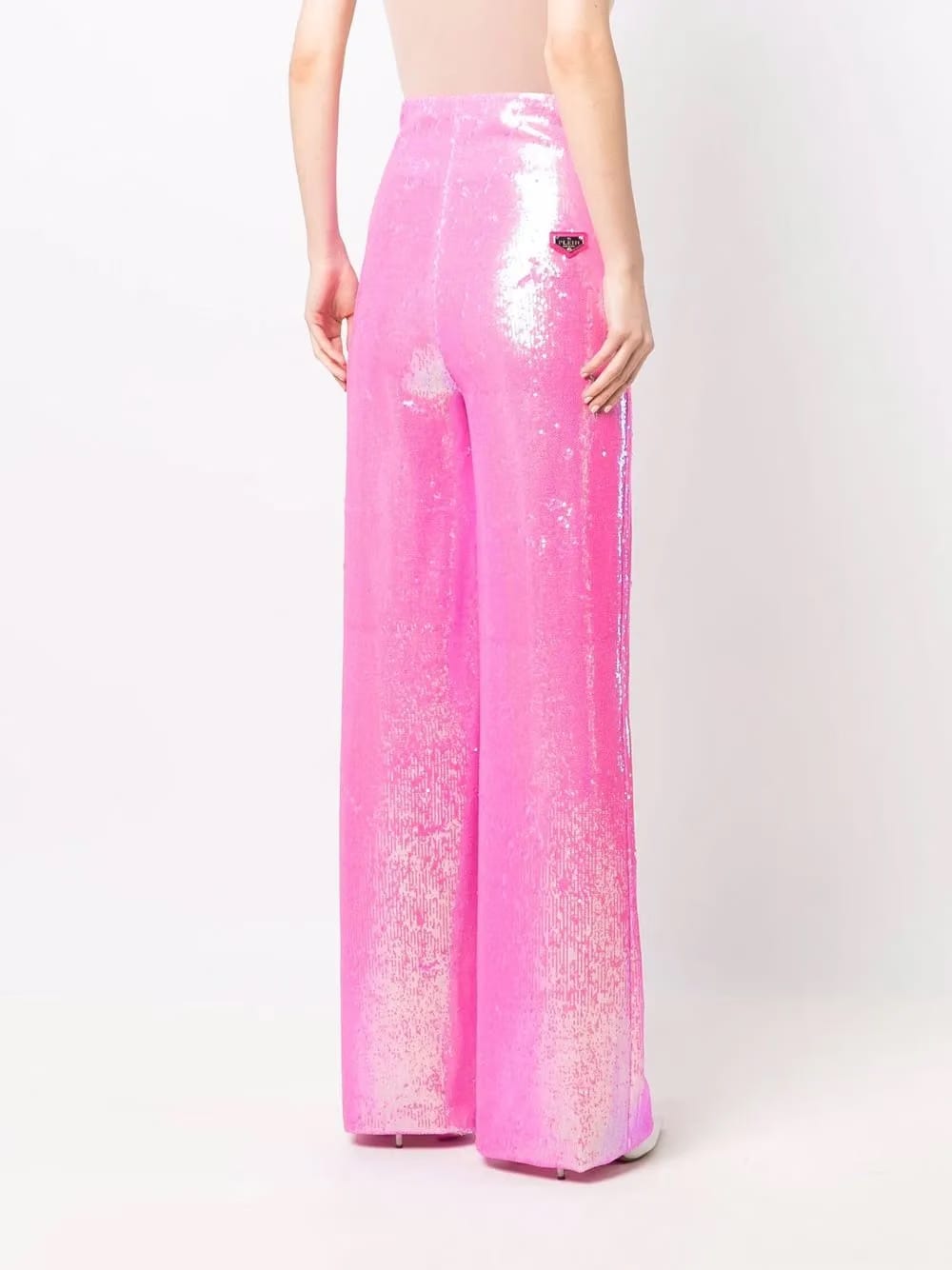 wide-leg embellished trousers