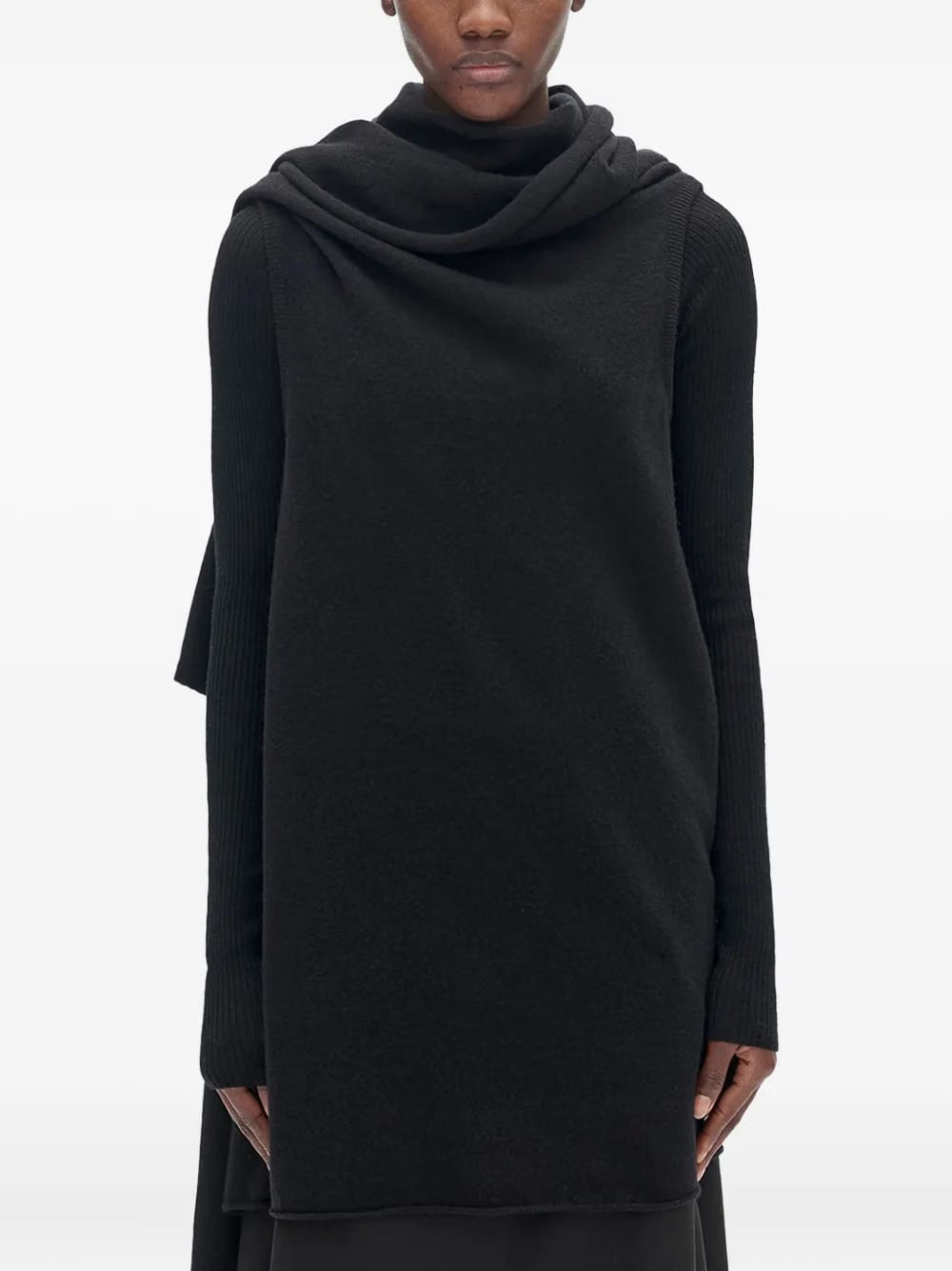 felted-wool draped knitted top