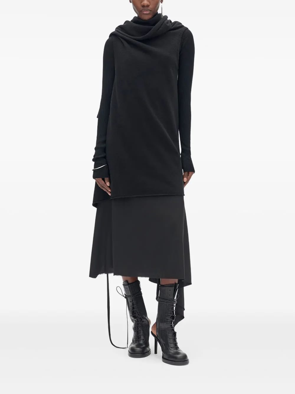 felted-wool draped knitted top