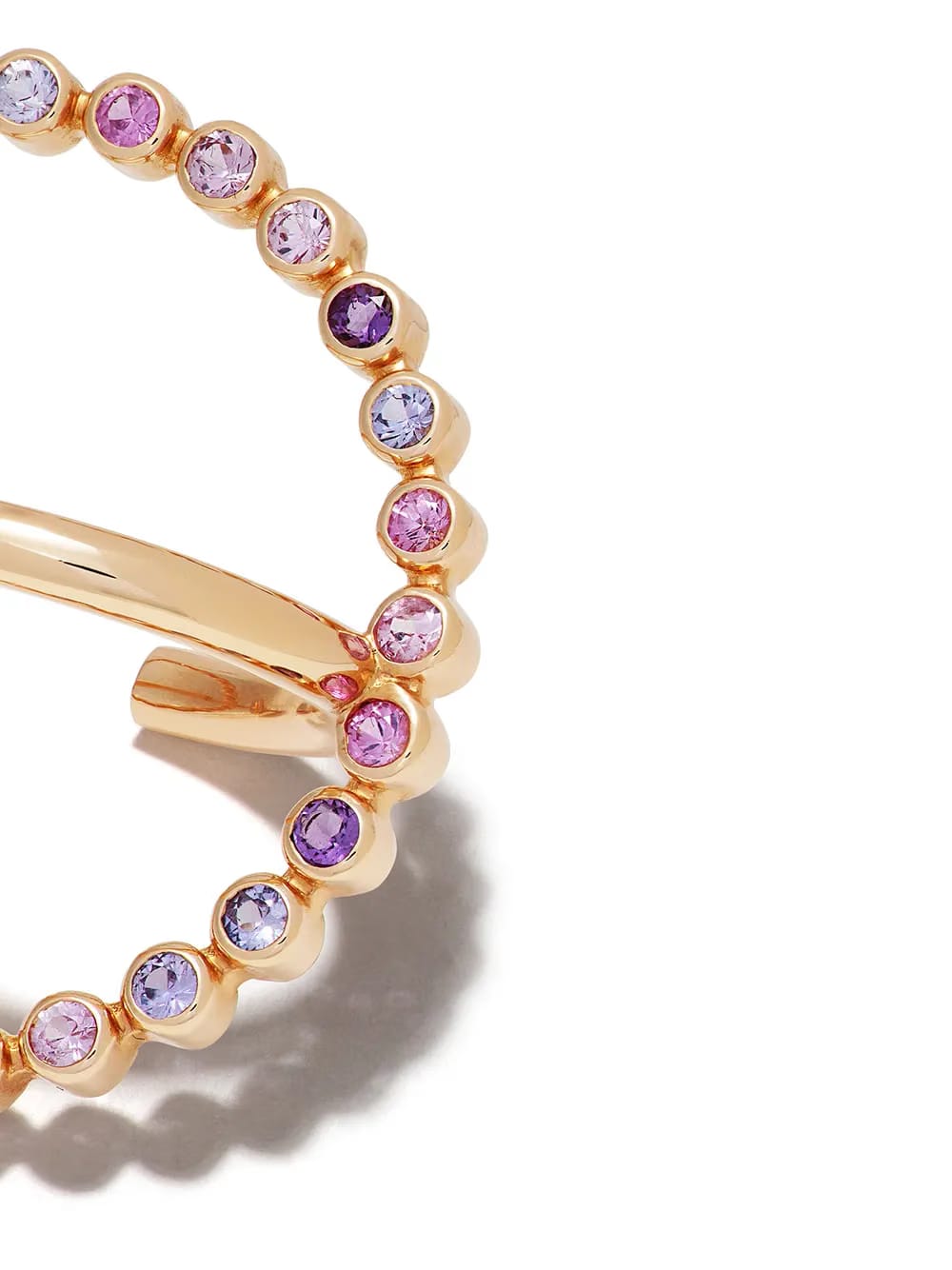 18kt yellow gold Saturn sapphire and amethyst medium earrings