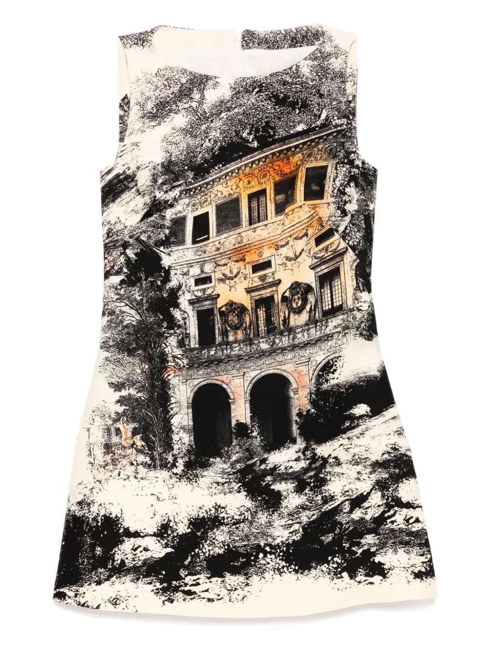 Landscape print sleeveless dress
