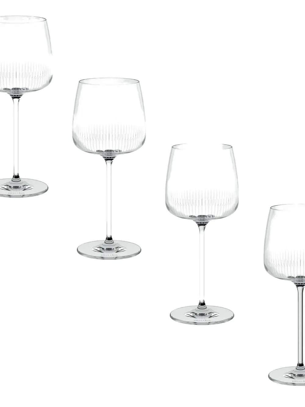linear-etched wine glasses (set of four)