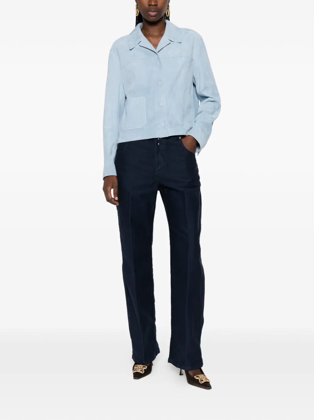 patch-pocket collared jacket