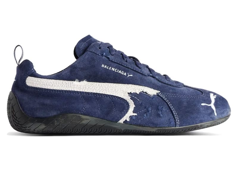 Balenciaga x Puma Speedcat Suede Distressed Navy White