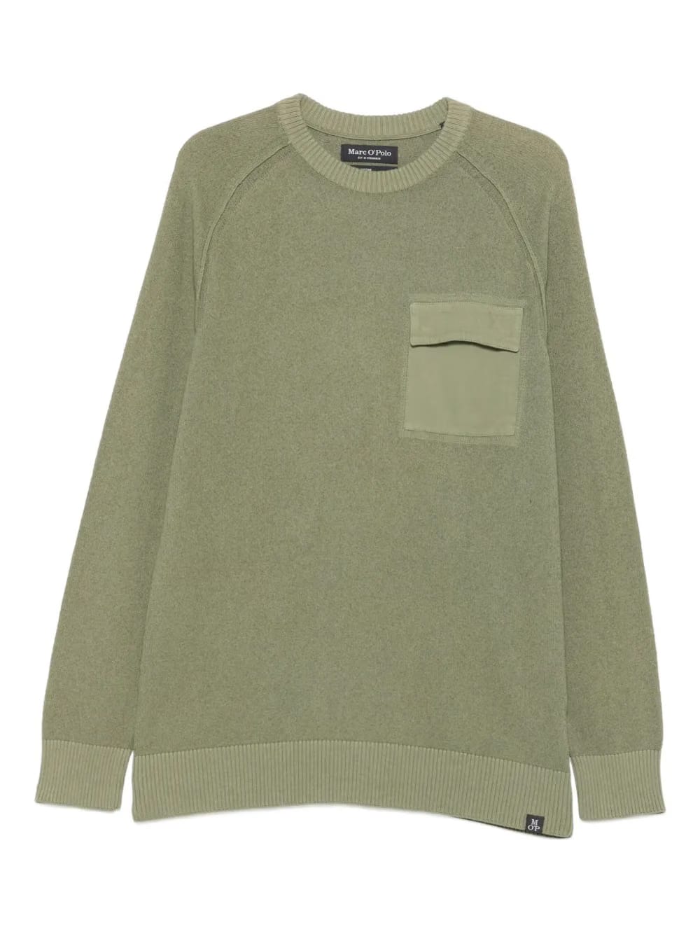 patch-pocket raglan-sleeve sweater