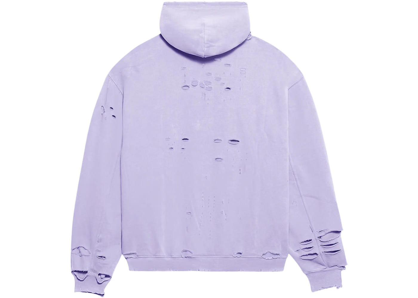 Balenciaga Caps Destroyed Oversize Fit Hoodie Light Purple/White