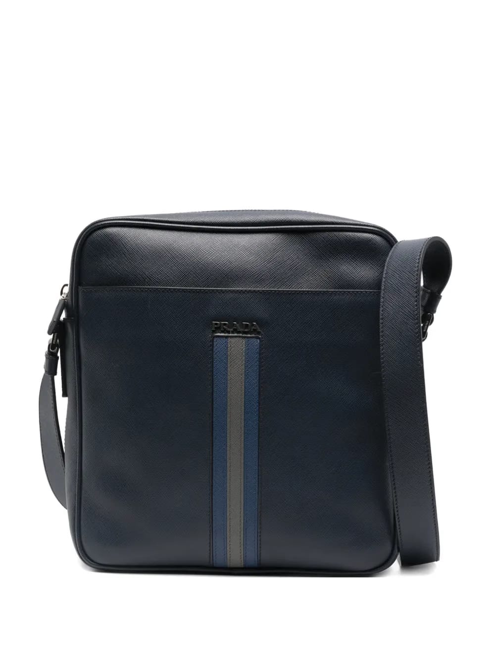 2010s stripe-detail messenger bag