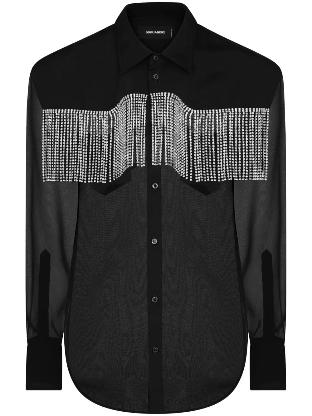 fringed panelled shirt