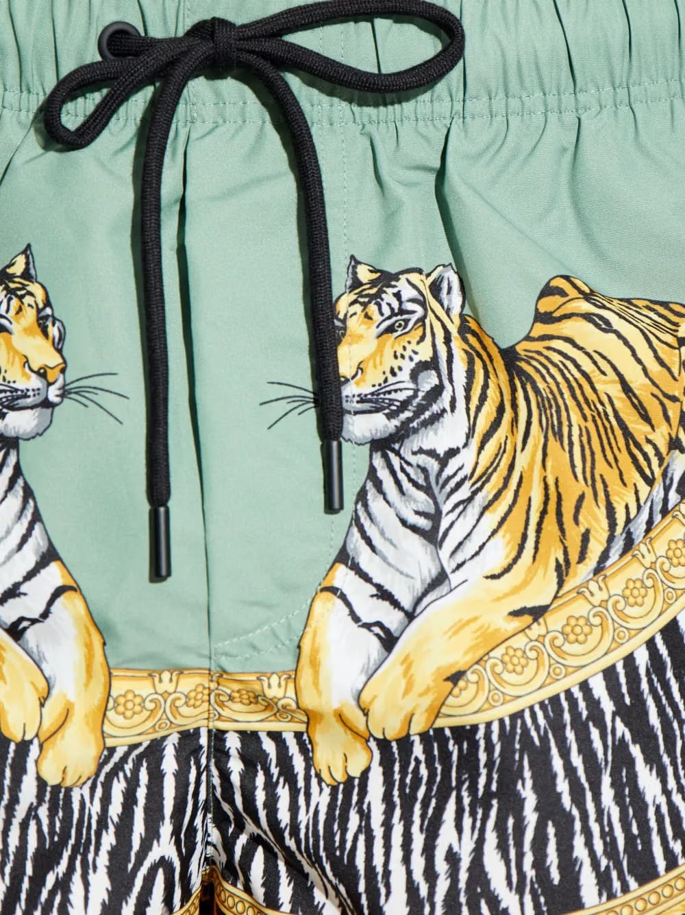 tiger-print drawstring swim shorts